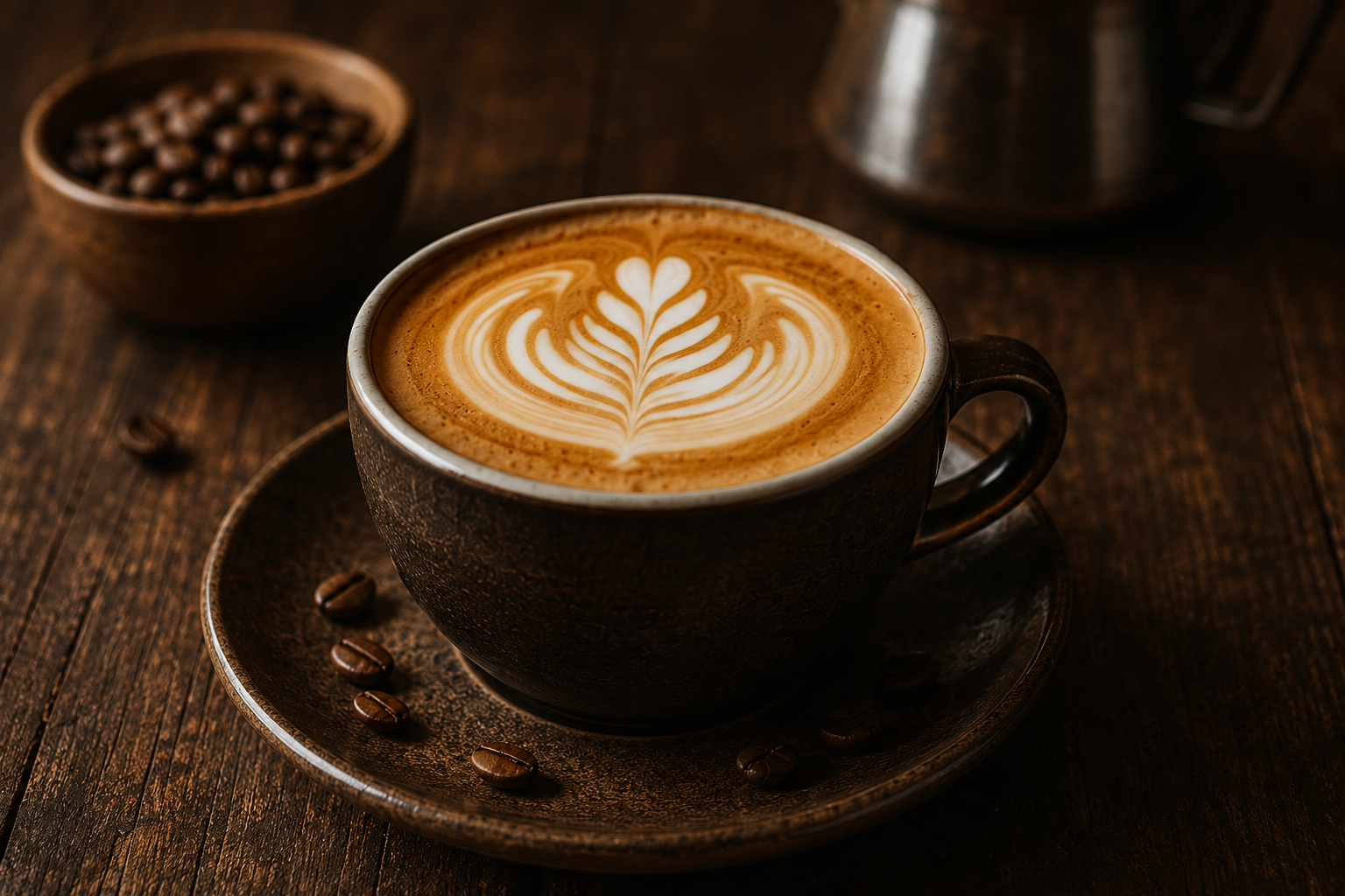 Latte with coffee art