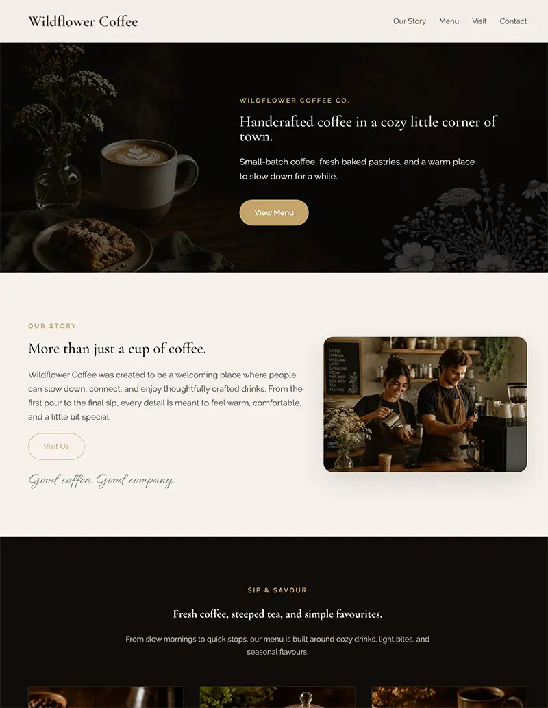 Wildflower Coffee Co. website preview